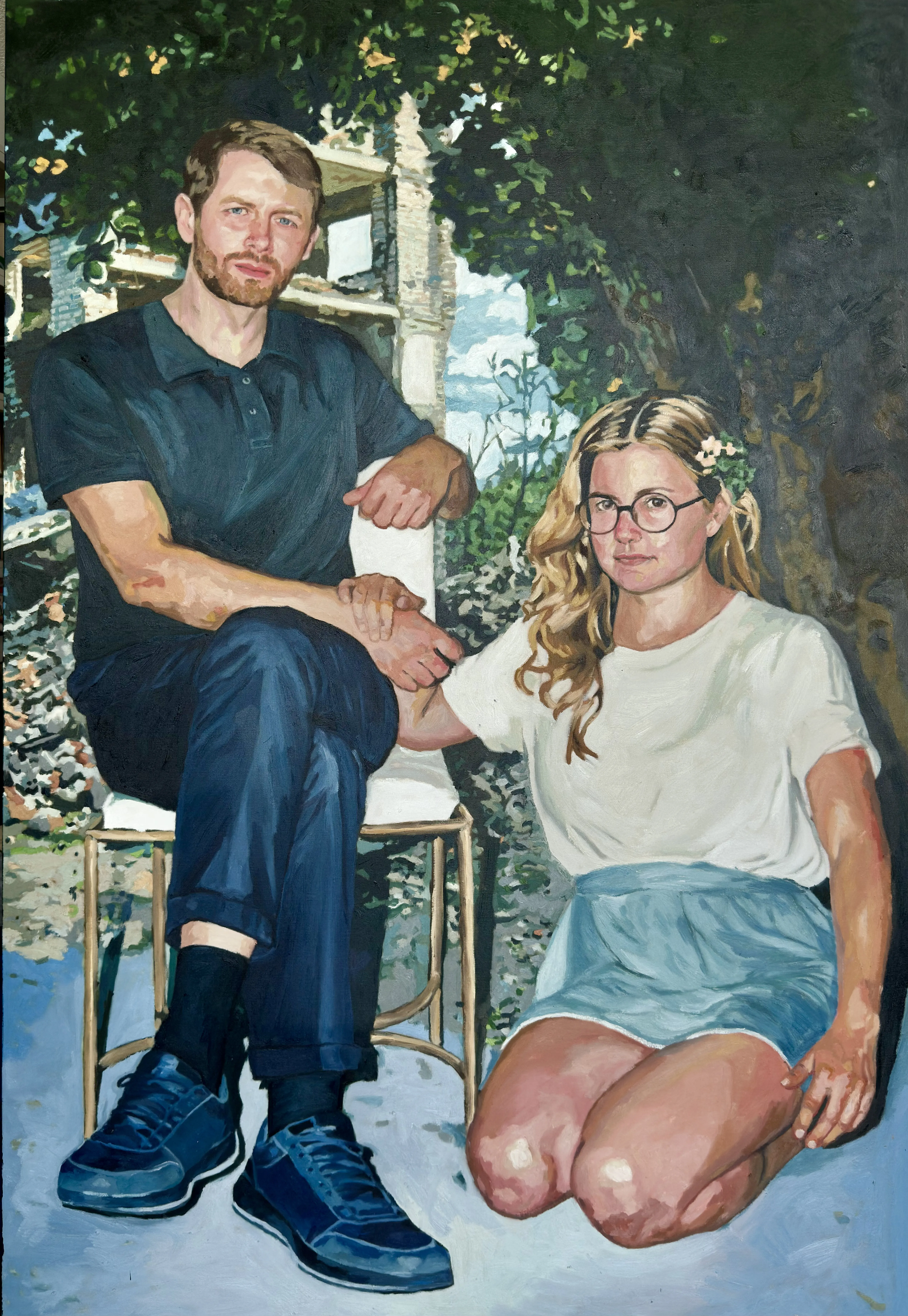 Bajo el árbol de madreselva — Ana Masias, 2026, 165 × 114 cm
