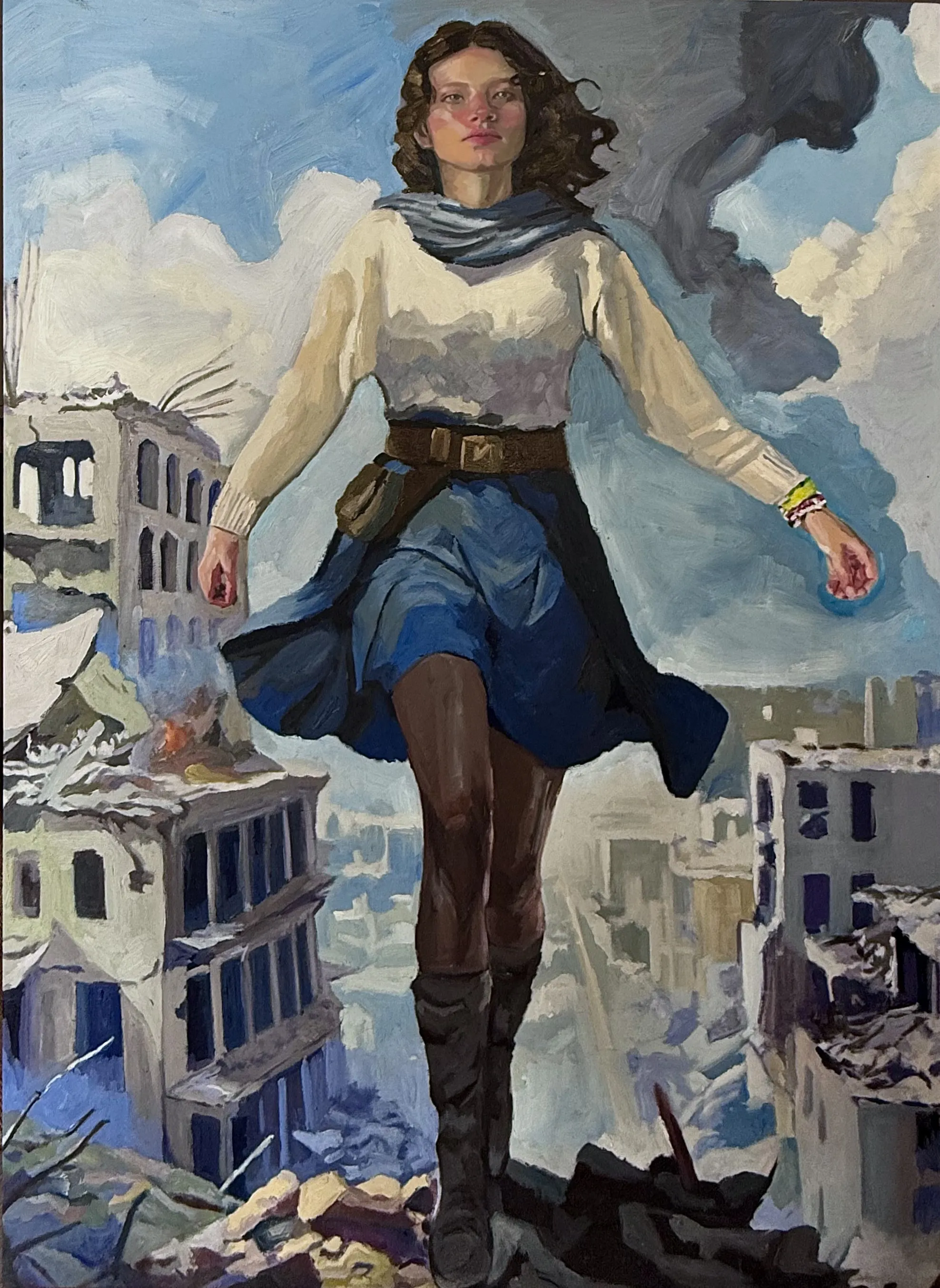 La gran heroína — Ana Masias, 2025, óleo sobre lienzo, 160 × 110 cm
